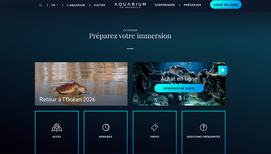 Site Aquarium La Rochelle – refonte web